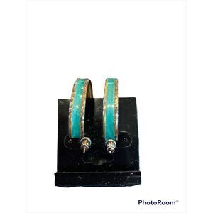 Vintage Green Hoop Earrings